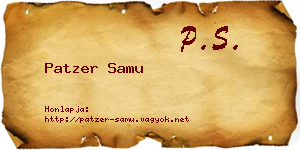 Patzer Samu névjegykártya